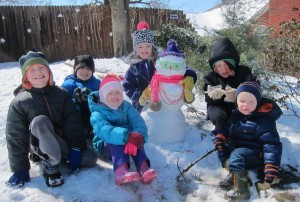 building snowman