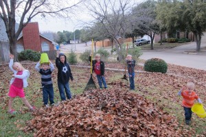 raking leaves